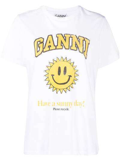 GANNI футболка с принтом Have A Sunny Day