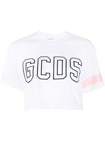 Gcds укороченная футболка с вышитым логотипом