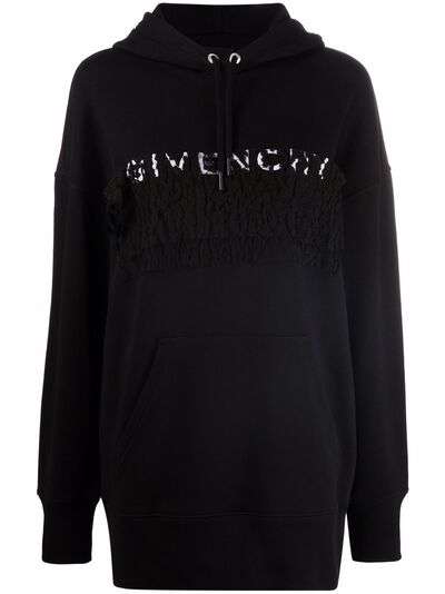 Givenchy худи с логотипом и кружевом