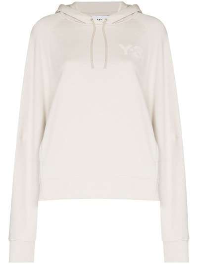 Y-3 logo-print cotton hoodie