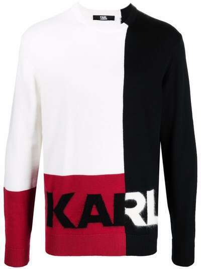 Karl Lagerfeld шерстяной джемпер в стиле колор-блок