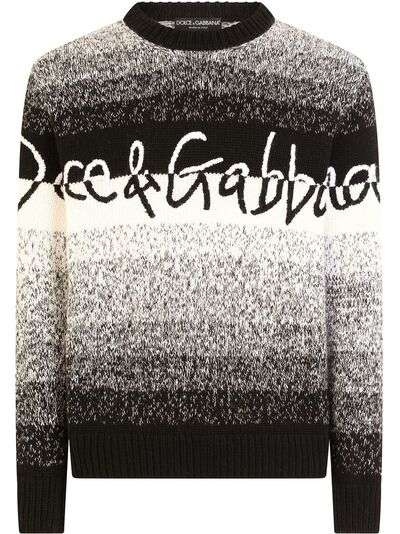 Dolce & Gabbana полосатый джемпер с вышитым логотипом