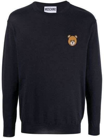 Moschino джемпер Teddy Bear вязки интарсия с логотипом