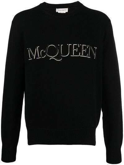 Alexander McQueen джемпер с вышитым логотипом