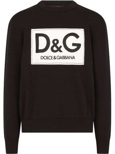 Dolce & Gabbana шерстяной джемпер с вышитым логотипом