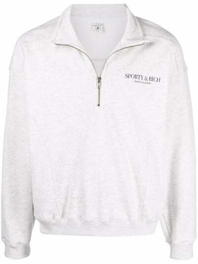 Sporty & Rich logo-print half-zip sweatshirt