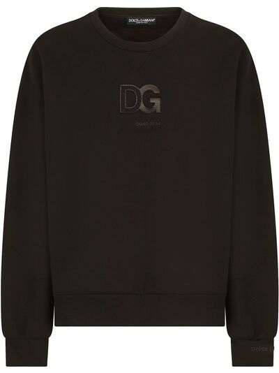 Dolce & Gabbana толстовка с круглым вырезом и нашивкой-логотипом
