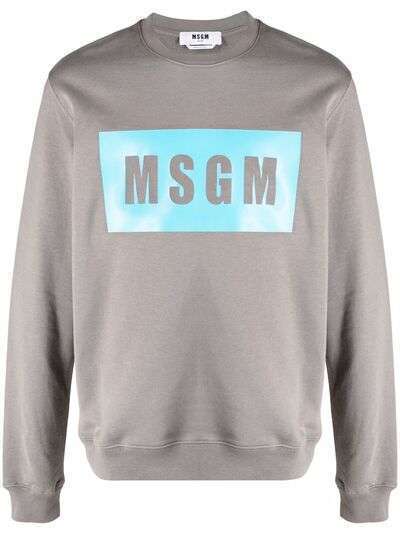 MSGM свитер с круглым вырезом и контрастным логотипом