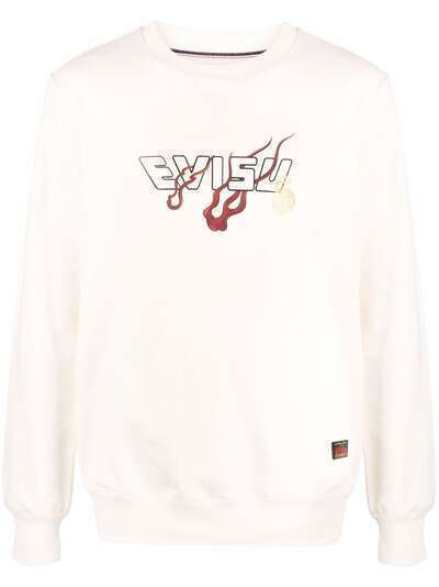Evisu logo-print cotton sweatshirt