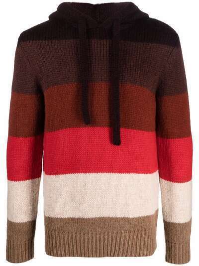 Roberto Collina stripe-print knitted hoodie