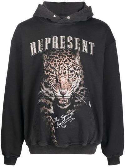 Represent graphic print cotton hoodie