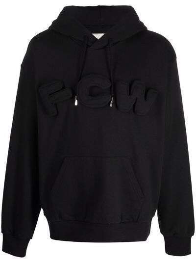 Feng Chen Wang felted logo-patch hoodie