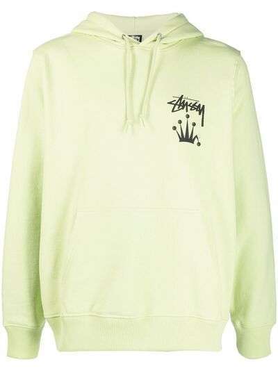 Stussy logo-print long-sleeved hoodie