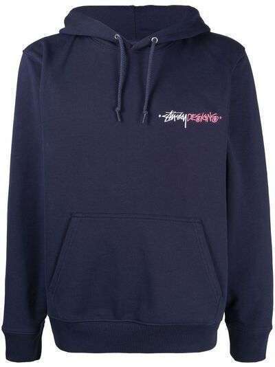 Stussy chest embroidered-logo hoodie