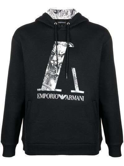 Emporio Armani худи с кулиской и логотипом