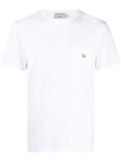 Maison Kitsuné футболка с накладным карманом и логотипом