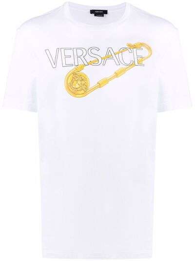 Versace футболка с логотипом Safety Pin