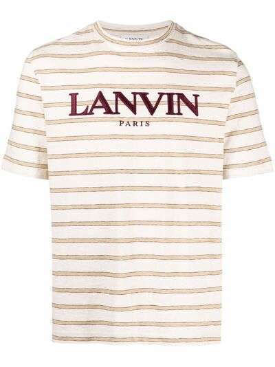 LANVIN полосатая футболка с вышитым логотипом