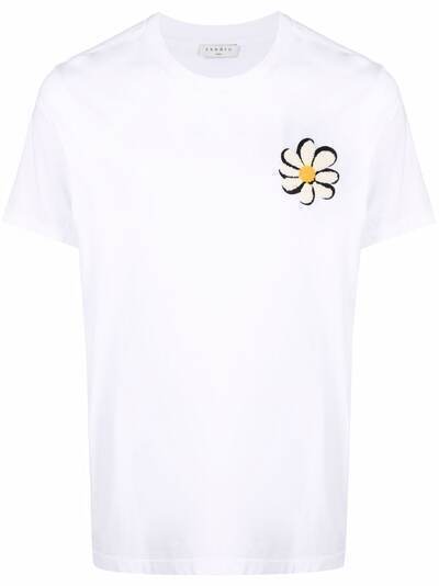 SANDRO футболка с цветочной нашивкой