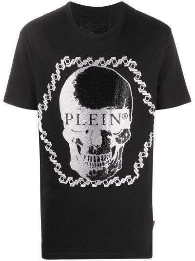 Philipp Plein футболка с декором Skull и кристаллами