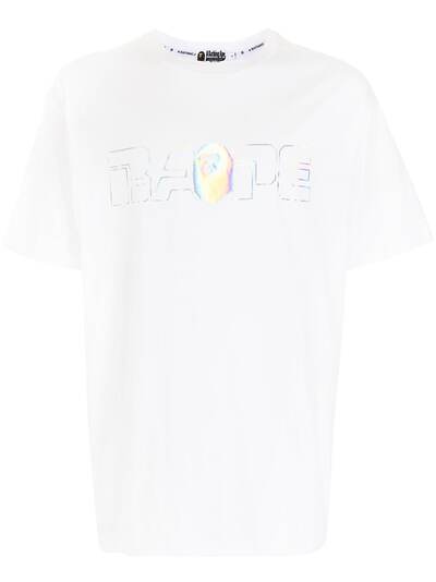 A BATHING APE® футболка с голографическим логотипом