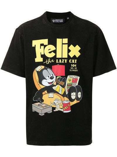 Mostly Heard Rarely Seen футболка Vintage Lazy Cat Feliz