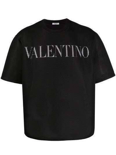 Valentino сетчатая футболка с логотипом