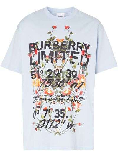 Burberry футболка оверсайз с принтом