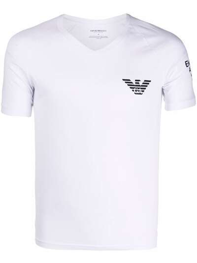 Emporio Armani футболка с V-образным вырезом и логотипом EA