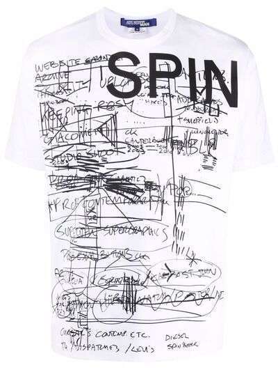 Junya Watanabe MAN футболка с принтом Spin