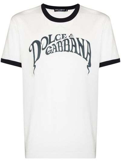 Dolce & Gabbana футболка с контрастной отделкой и логотипом