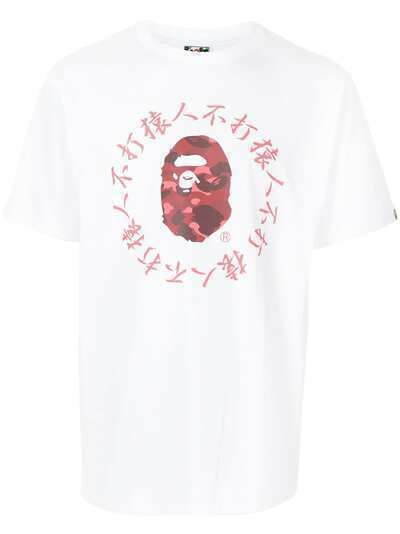 A BATHING APE® футболка Camo Kanji с логотипом