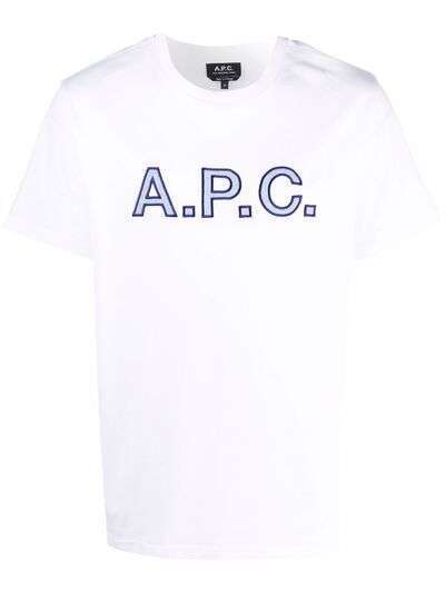 A.P.C. футболка с вышитым логотипом