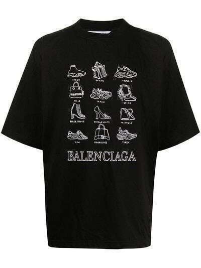 Balenciaga футболка оверсайз с принтом