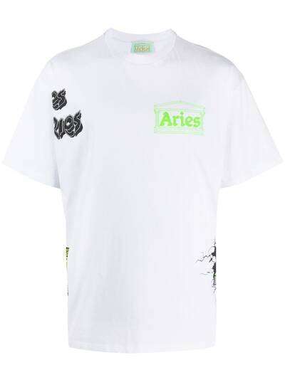 Aries футболка в технике пэчворк с логотипом