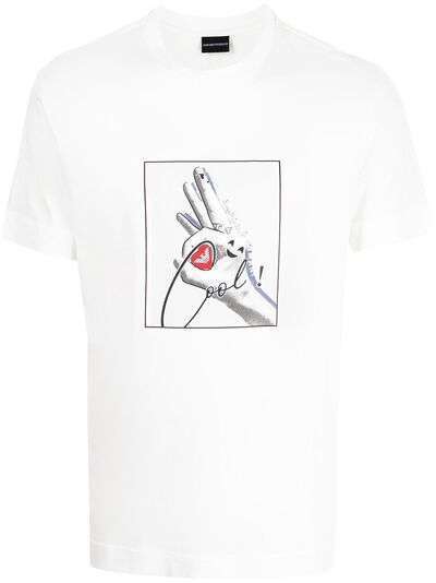 Emporio Armani футболка с принтом Emoji Freedom
