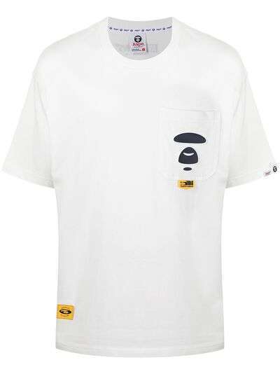 AAPE BY *A BATHING APE® футболка с карманом и аппликацией логотипа