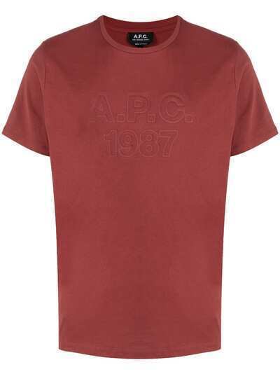 A.P.C. футболка с тисненым логотипом