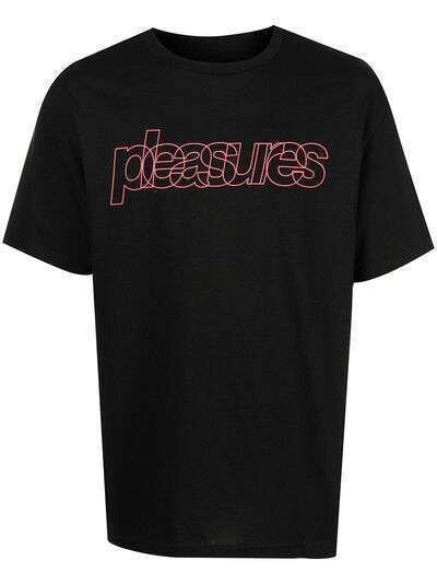 Pleasures logo-print short-sleeved T-shirt