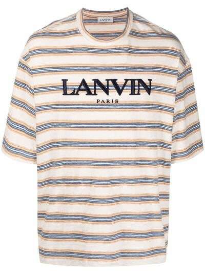 LANVIN футболка в полоску с логотипом