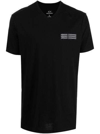 Armani Exchange футболка с V-образным вырезом