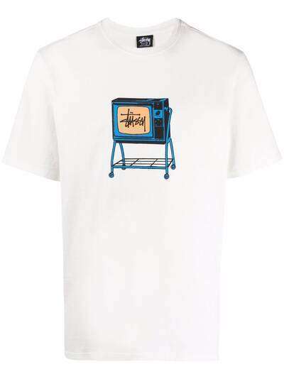 Stussy футболка Rolling TV с принтом
