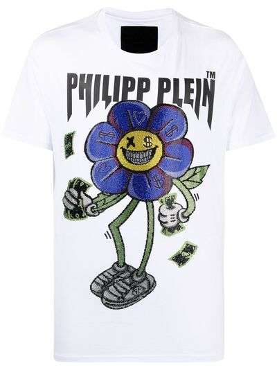 Philipp Plein футболка Flowers с короткими рукавами