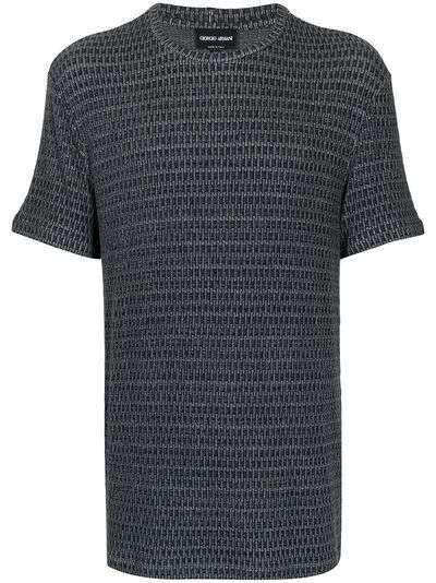 Giorgio Armani фактурная футболка с круглым вырезом