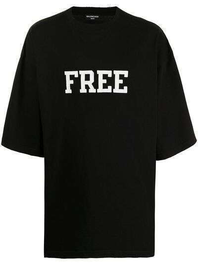 Balenciaga футболка оверсайз с принтом Free