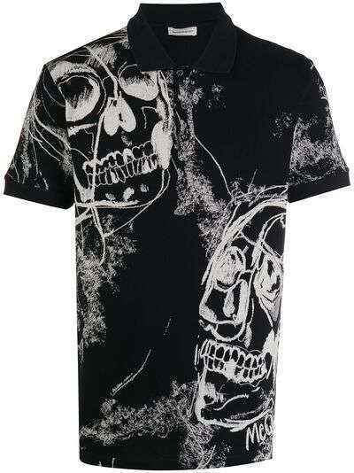 Alexander McQueen рубашка поло с принтом Skull