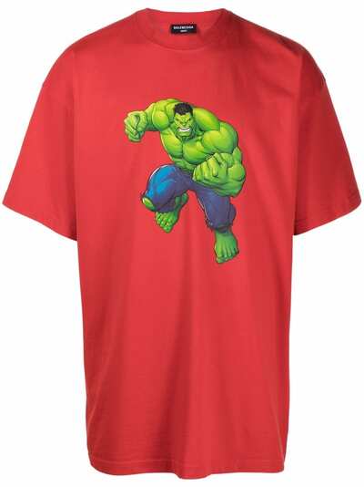 Balenciaga футболка с принтом Hulk