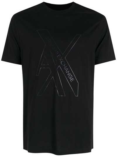 Armani Exchange футболка с логотипом металлик