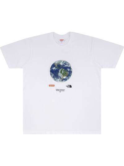 Supreme футболка One World из коллаборации с The North Face