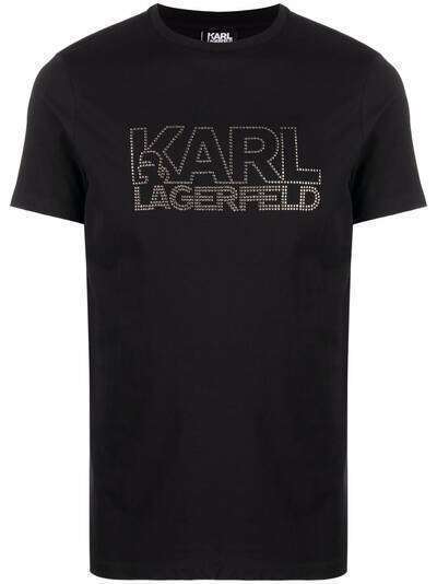 Karl Lagerfeld футболка с заклепками и логотипом